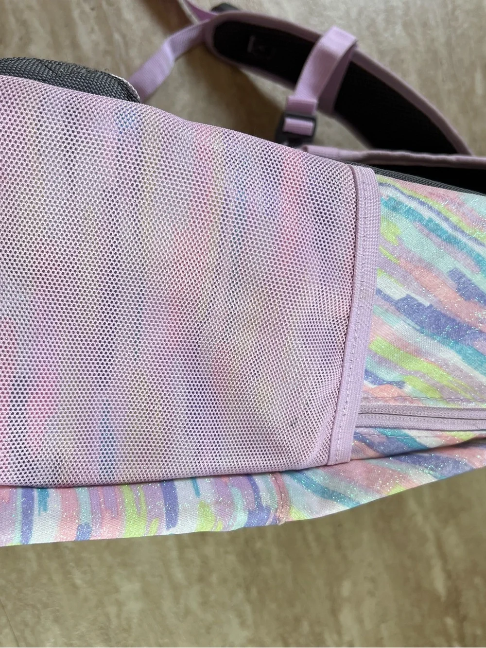 Lands' End ClassMate Backpack in the glitter paint stripe Large 18”